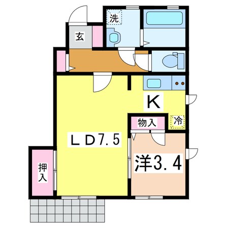 白山駅 徒歩15分 1階の物件間取画像